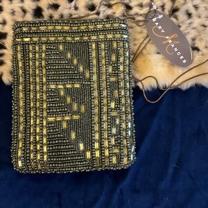 Mary Frances Green and Gold Beaded Crossbody